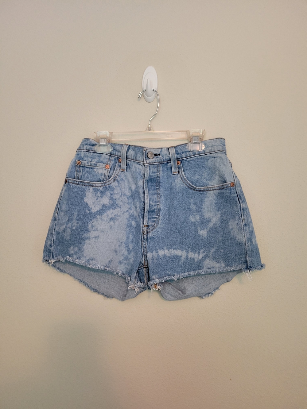 Women’s Light Blue Tie-Dye Denim Shorts